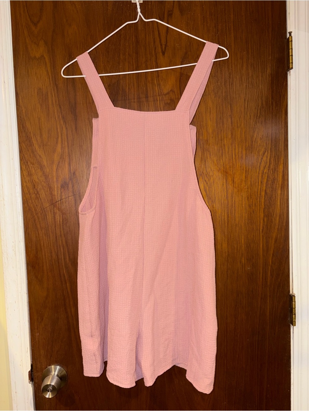 Pink Square Neck Pinafore Dress